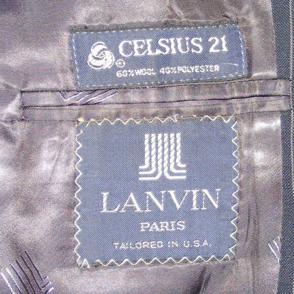 Vintage LANVIN Blazer, S, Navy Blue/Tan Pinstripes, 2 buttons - Picture 11 of 15